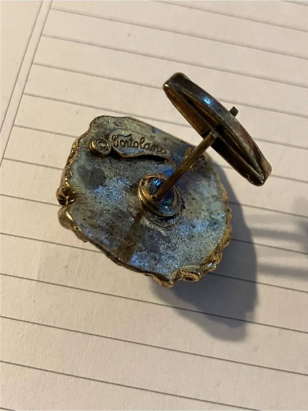 Vintage Tortolani Cufflink Zodiac Rams head Bold Statement